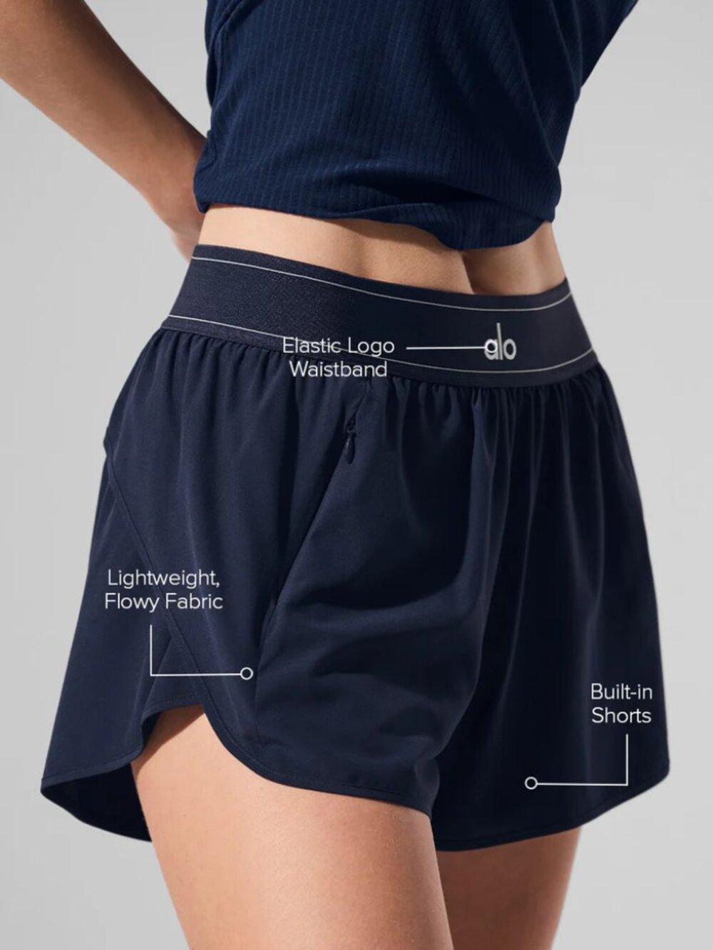 Alo Yoga Match Point Short Navy Blue🌊Athletic Luxury Meets Everyday Style😉 - Picture 4 of 10
